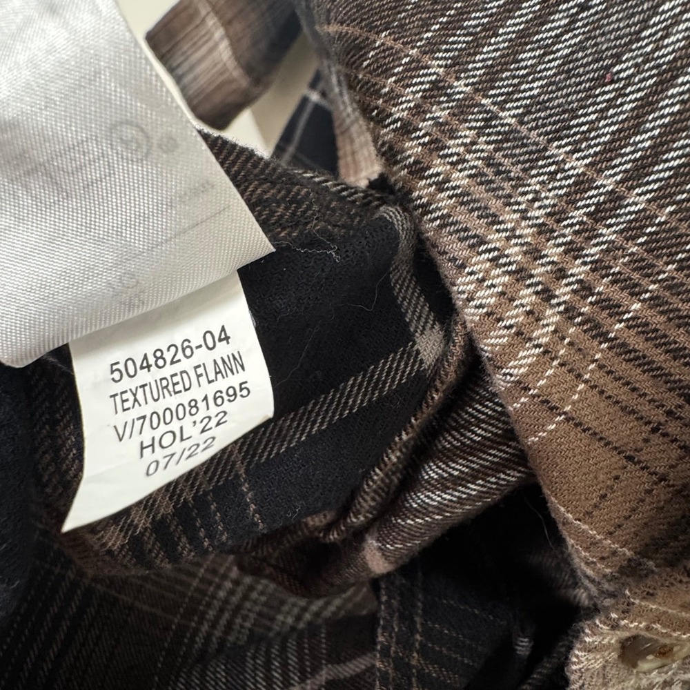 Banana Republic Men Standard Fit Flannel Plaid Long Sleeve Brown Shirt XL Grunge - Picture 7 of 8